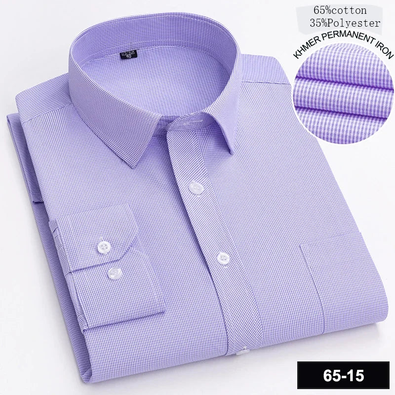 New in shirt long-sleeve shirts for men slim fit formal plian shirt single pocket office clothes soft plaid cotton designer tops    Home Decor Supply | Online Retail | ShoreShopper.com