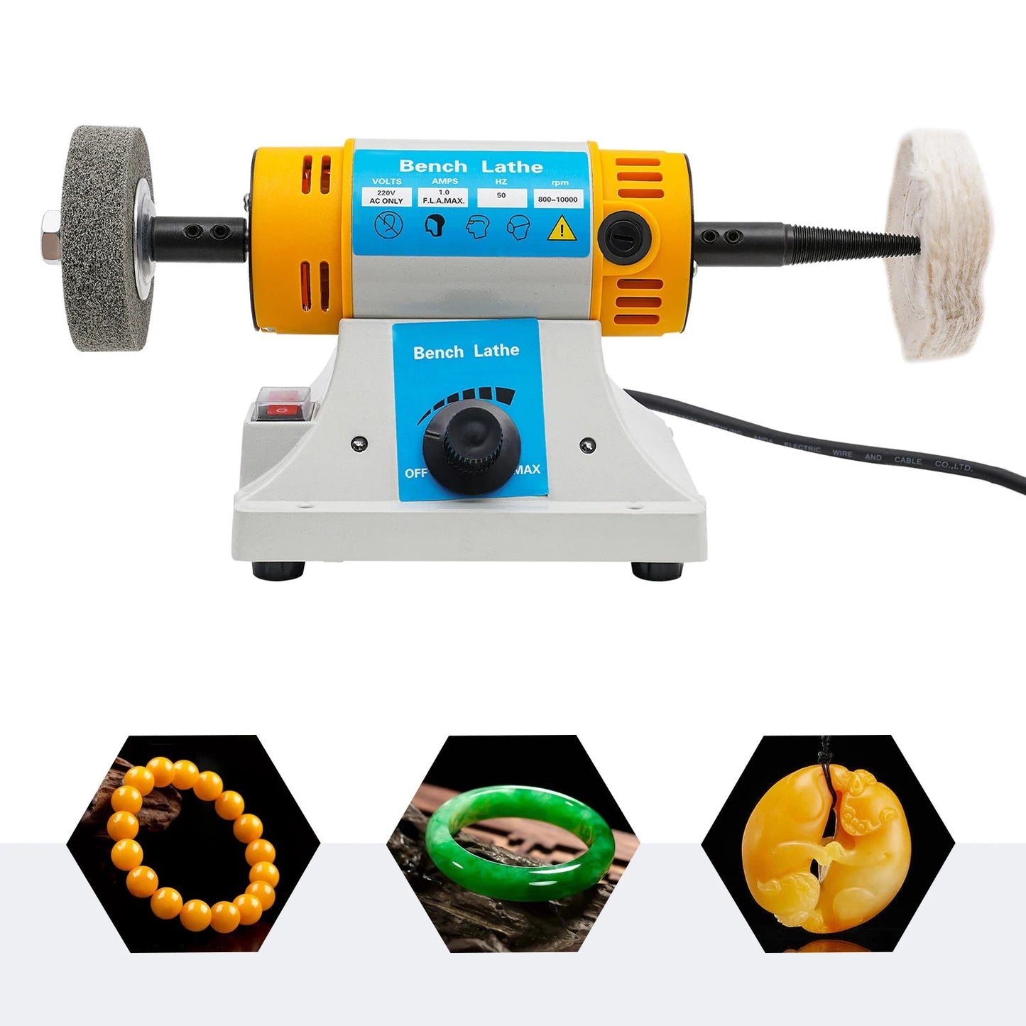 320W Polisher Grinder Machine 10000R/min Anti-rust Benchtop Polisher Grinder for Cutting and Carving for Jewelry/Wood/Dental    Home Decor Supply | Online Retail | ShoreShopper.com