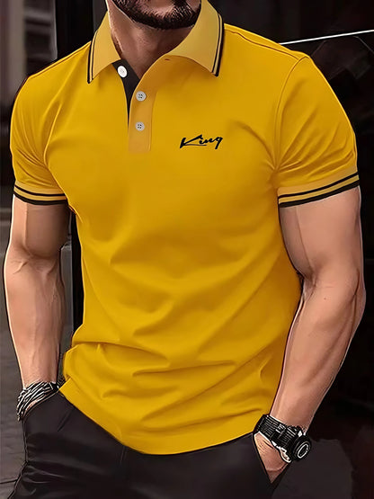 The 2025 summer new men's POLO shirt is breathable sweat-absorbent casual and simple with letter print for men    Home Decor Supply | Online Retail | ShoreShopper.com