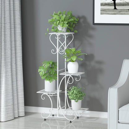 Metal Plant Shelf Flower Display Stand Garden Planter Holder with 4 Tier Shelves Indoor (Black)    Home Decor Supply | Online Retail | ShoreShopper.com