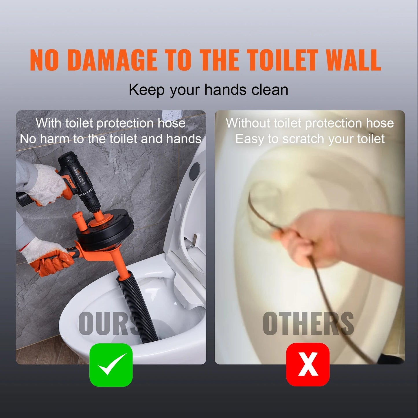 SucceBuy Drain Auger 25Ft Manual-feeding Plumbing Snake w/ Drill Attachment Drain Clog Remover Toilet Sewer Pipe Dredge for Home    Home Decor Supply | Online Retail | ShoreShopper.com