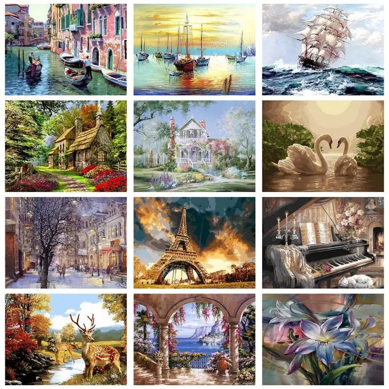 CHENISTORY Paint By Number City Landscpe For Adults DIY Frame Picture By Numbers Acrylic Paint On Canvas Home Decor    Home Decor Supply | Online Retail | ShoreShopper.com