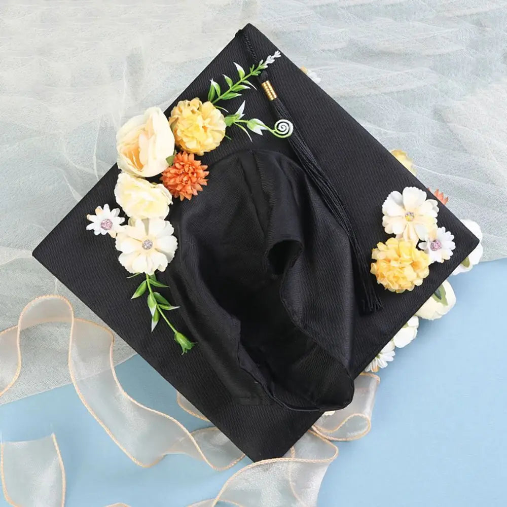 Headwear Doctor Flowers Graduation Cap Bachelor Master Trencher Cap Fringe Charm Ornament Mortar Board University    Your Coastal Marketplace | Shoreshopper.com