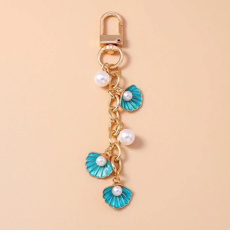 Fashion Summer Beach Shell Pearl Starfish Keychain for Women Men Car Key Handbag Purse Hanging Key Chains DIY Accessories    Your Coastal Marketplace | Shoreshopper.com