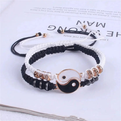 2 PC Jewelry Set Couple Black White Tai Chi Bracelet Rope Adjustable Chain Set Simple Style Daily Wear Jewelry    Home Decor Supply | Online Retail | ShoreShopper.com