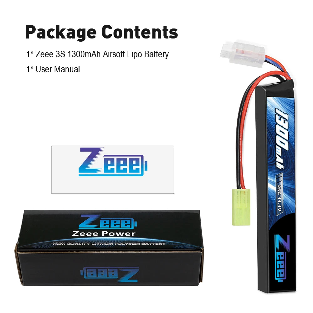Zeee Airsoft Battery 3S 11.1V 25C 1300mAh Stick Battery with Mini Tamiya Plug for Airsoft Guns Rifle AK47 Lipo Battery Parts    Home Decor Supply | Online Retail | ShoreShopper.com