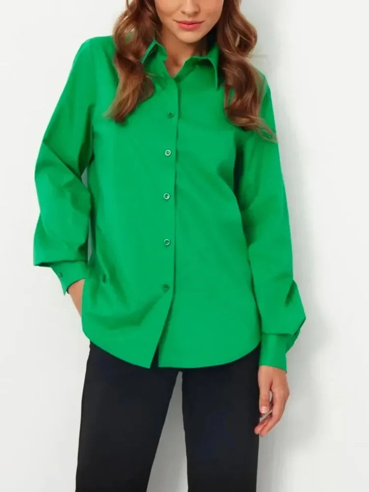 100% Cotton Shirts for Women Spring and Summer Fashion Long Sleeve Shirt Single Breasted Design Casual Loose Blouse for Women    Your Coastal Marketplace | Shoreshopper.com