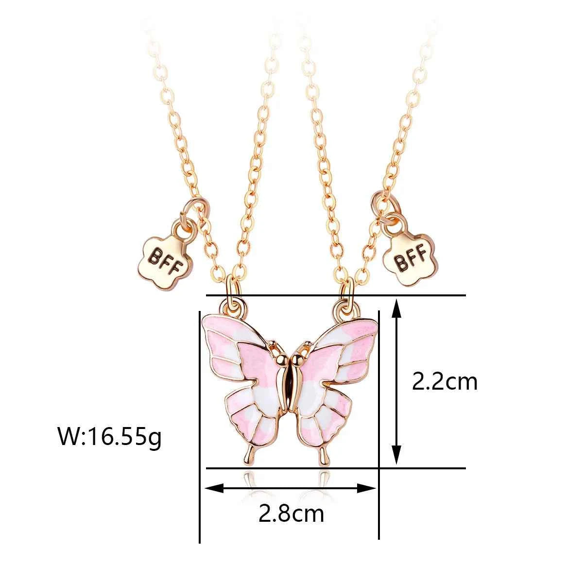 Best Friends Pendant Necklace For Woman Girls Magnetism Sequin Couple Crystal Chain Choke BFF Friendship Forever Jewelry Gift
