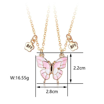 Best Friends Pendant Necklace For Woman Girls Magnetism Sequin Couple Crystal Chain Choke BFF Friendship Forever Jewelry Gift