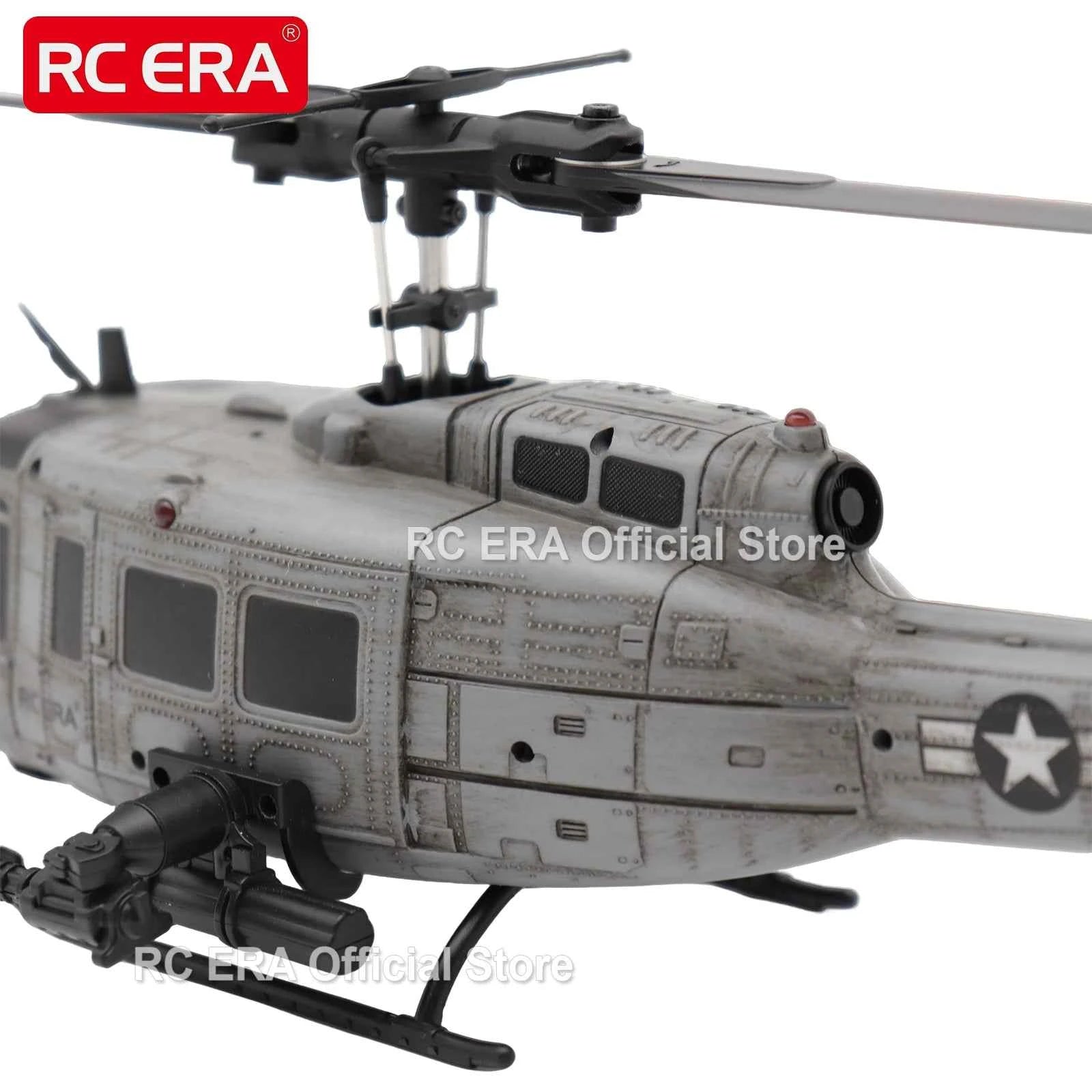 RC ERA Weathered Marine C032 UH1Huey One Click Inverted Flight TOF Optical Flow Gyro Stabilized RC Helicopter for Adults
