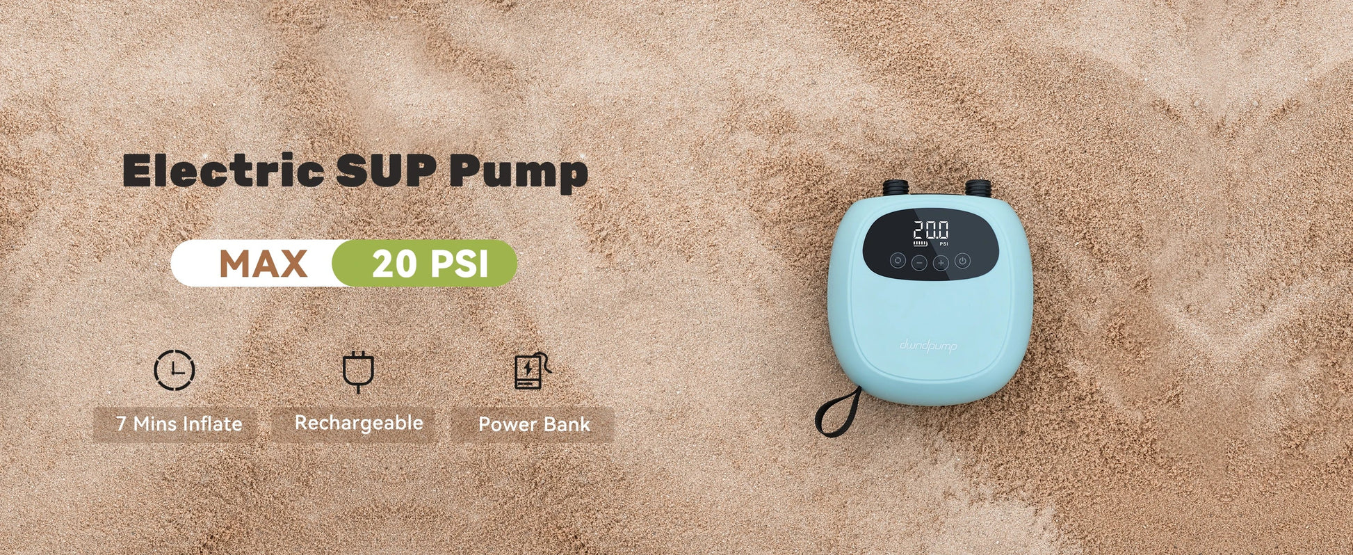 dwndpump Electric 20PSI SUP Pump 38.48Wh Battery Paddle Board Inflation Deflation for Kayak Boat Surfing Board Stand Up Paddle    Home Decor Supply | Online Retail | ShoreShopper.com