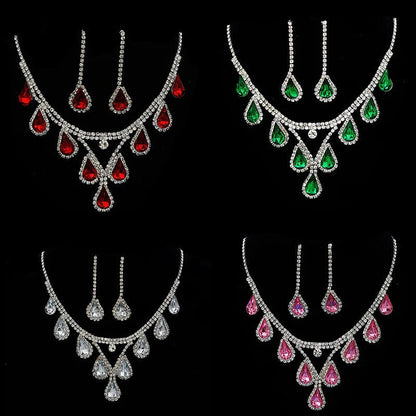 Romantic 2 Pieces/set Wedding Jewelry Set Shiny Crystal Bridal Jewelry Set Ladies Necklace Earrings    Home Decor Supply | Online Retail | ShoreShopper.com
