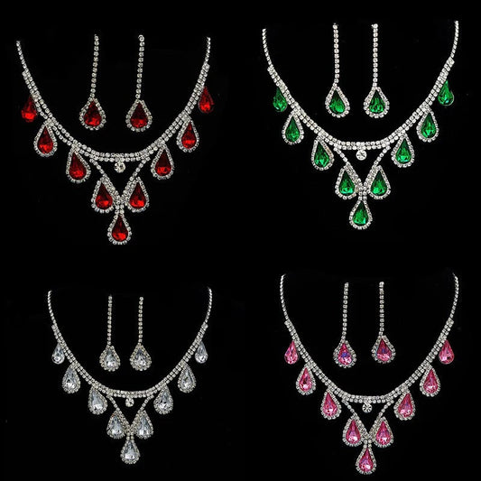Romantic 2 Pieces/set Wedding Jewelry Set Shiny Crystal Bridal Jewelry Set Ladies Necklace Earrings    Home Decor Supply | Online Retail | ShoreShopper.com