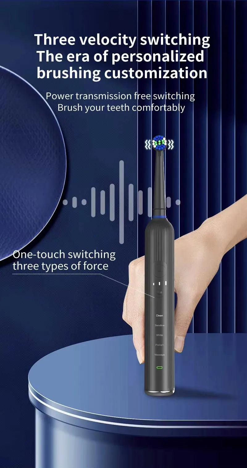 Compatible with Oral B Sonic Electric Toothbrush Smart Ultrasonic Dental Teeth Whitening Rechargeable Adult Tooth Brush 3 Head - ShoreCo.Shop