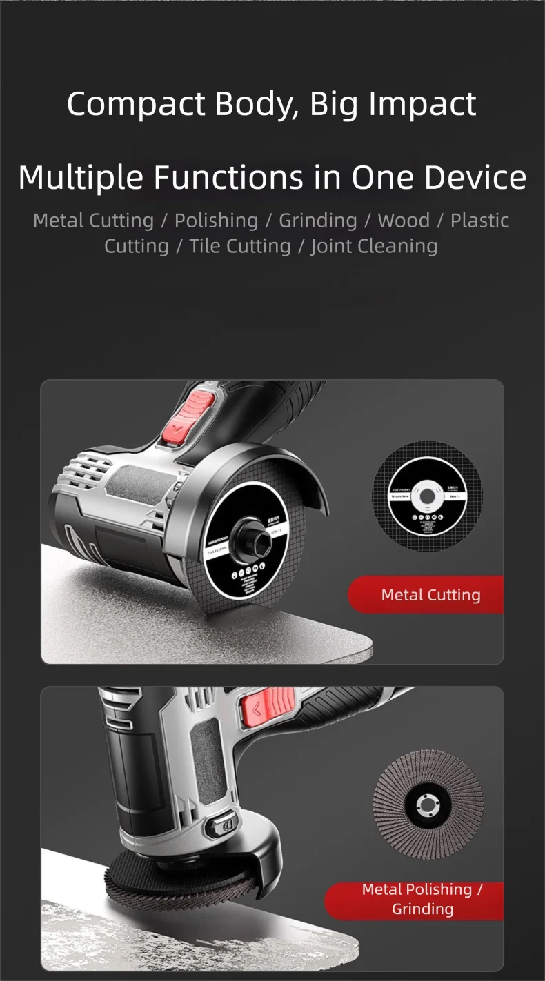 28000r 16.8V Mini Angle Grinder Portable Rechargeable Polishing Grinding Cutting Machine Home Metal Polisher Woodworking Tools    Home Decor Supply | Online Retail | ShoreShopper.com