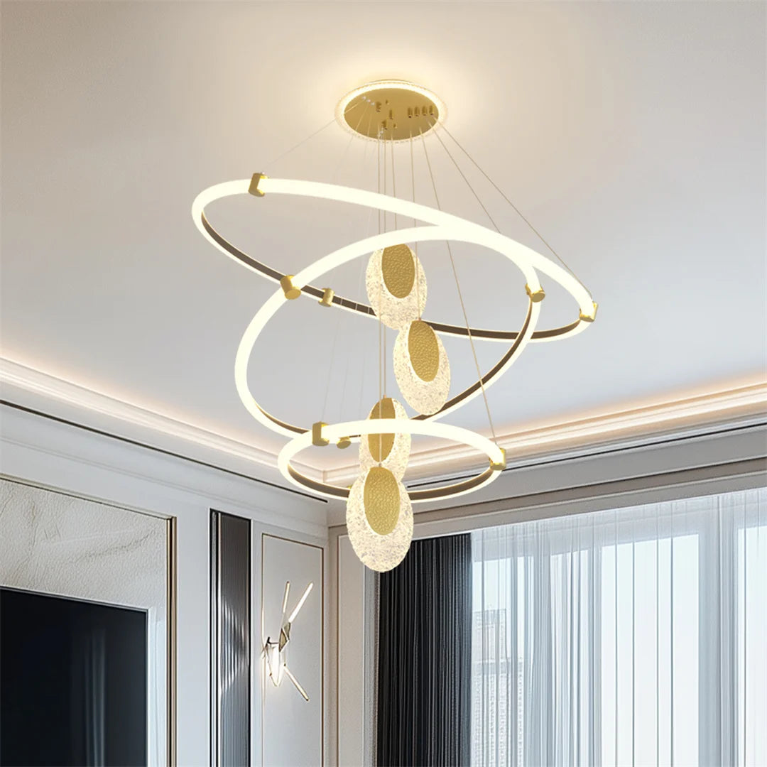 LUVODI 3-Layers LED Ceiling Lighting Fixture Art Decor Acrylic Water-drop Chandelier Pendant Lamp with 3 Color Lights    Home Decor Supply | Online Retail | ShoreShopper.com