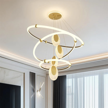 LUVODI 3-Layers LED Ceiling Lighting Fixture Art Decor Acrylic Water-drop Chandelier Pendant Lamp with 3 Color Lights    Home Decor Supply | Online Retail | ShoreShopper.com