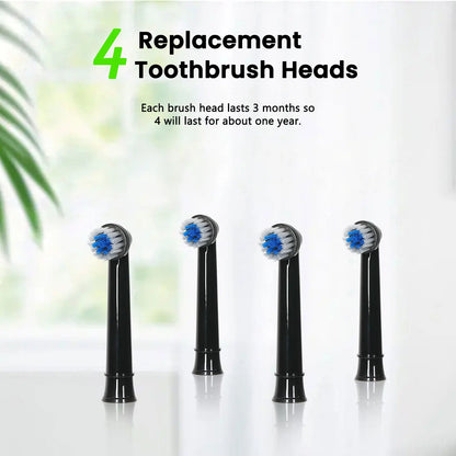 Fairywill Electric Toothbrush T2233Powerful Rotation Cleaning 4 Replacement Heads Rechargeable Sonic Toothbrush for Adults - ShoreCo.Shop
