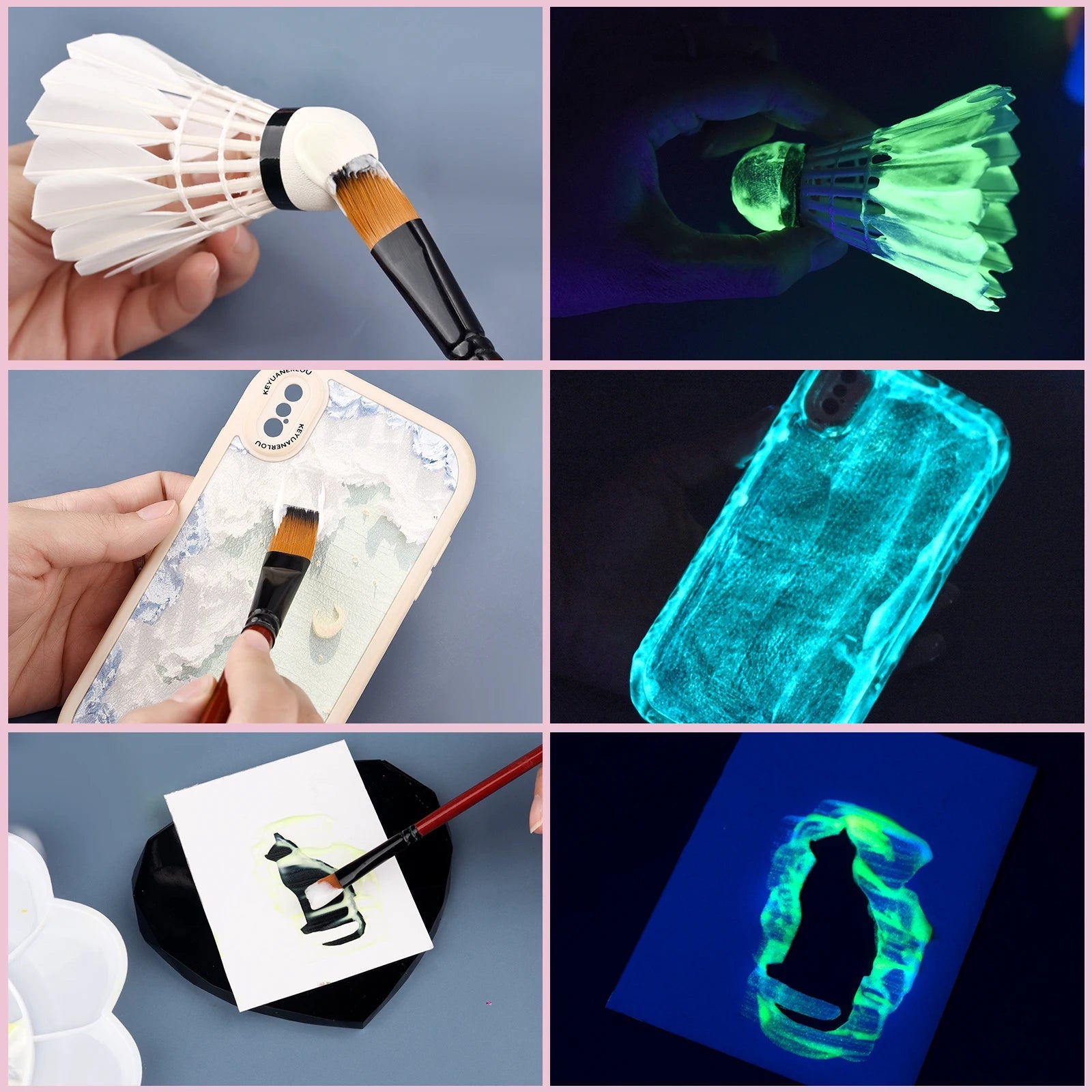 6Colors Acrylic Fluorescent Paint Glow In Dark DIY Painting Art Materials Arts Crafts Painting Tool DIY Graffiti Acrylic Pigment    Home Decor Supply | Online Retail | ShoreShopper.com