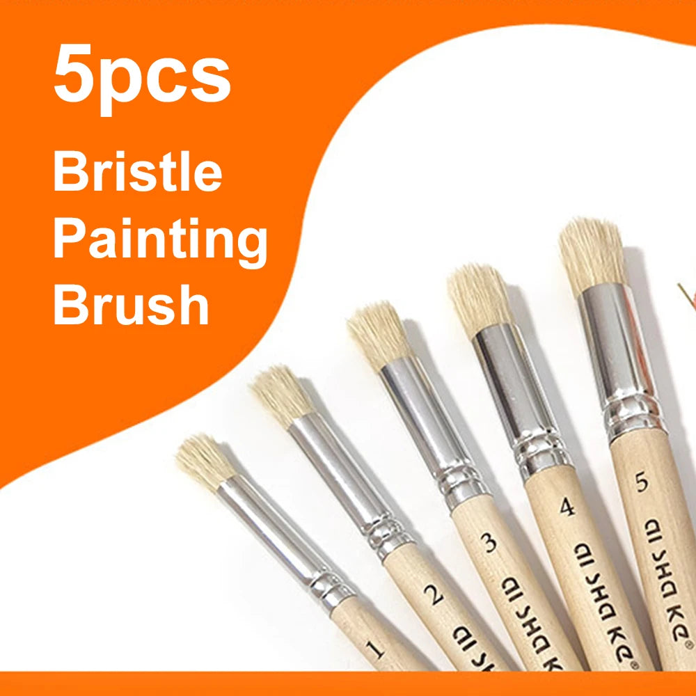 SeamiArt 5Pcs Bristle Paint Brushes Round Head Gouache Watercolor Oil Acrylic Painting Tools Brush Tip Pen for Art Supplies    Home Decor Supply | Online Retail | ShoreShopper.com