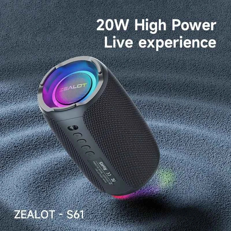 S61 Bluetooth Speaker,with IPX6 Waterproof Protection and Outdoor Bass Sound for Backyard and Beach Party,10W Loudspeaker