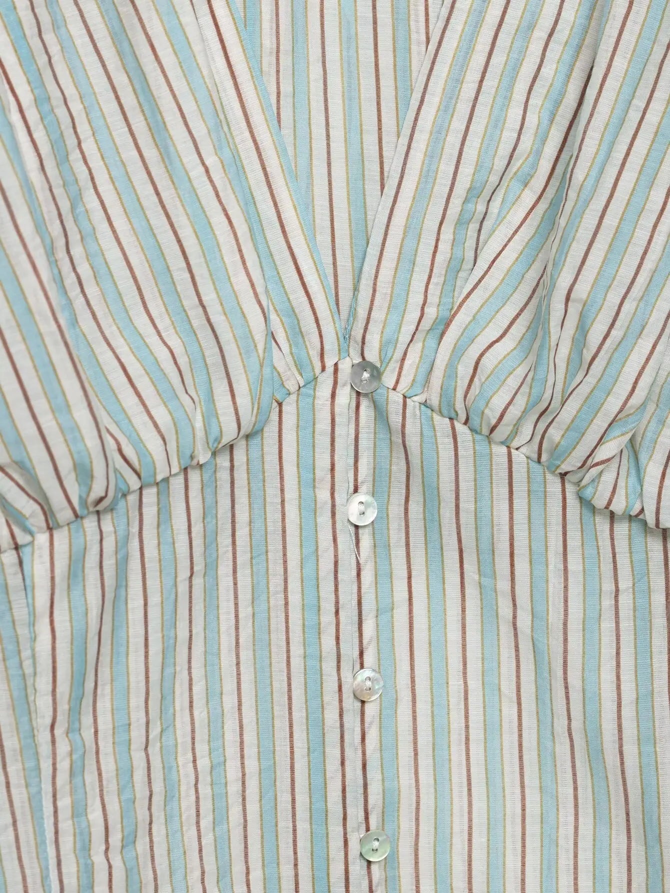 Women Sexy Shirts Spring Summer New Female V-Neck Long Sleeve Shirt Waist-Cinching Striped Tops Lady Chic Casual Holiday Blouses    Your Coastal Marketplace | Shoreshopper.com