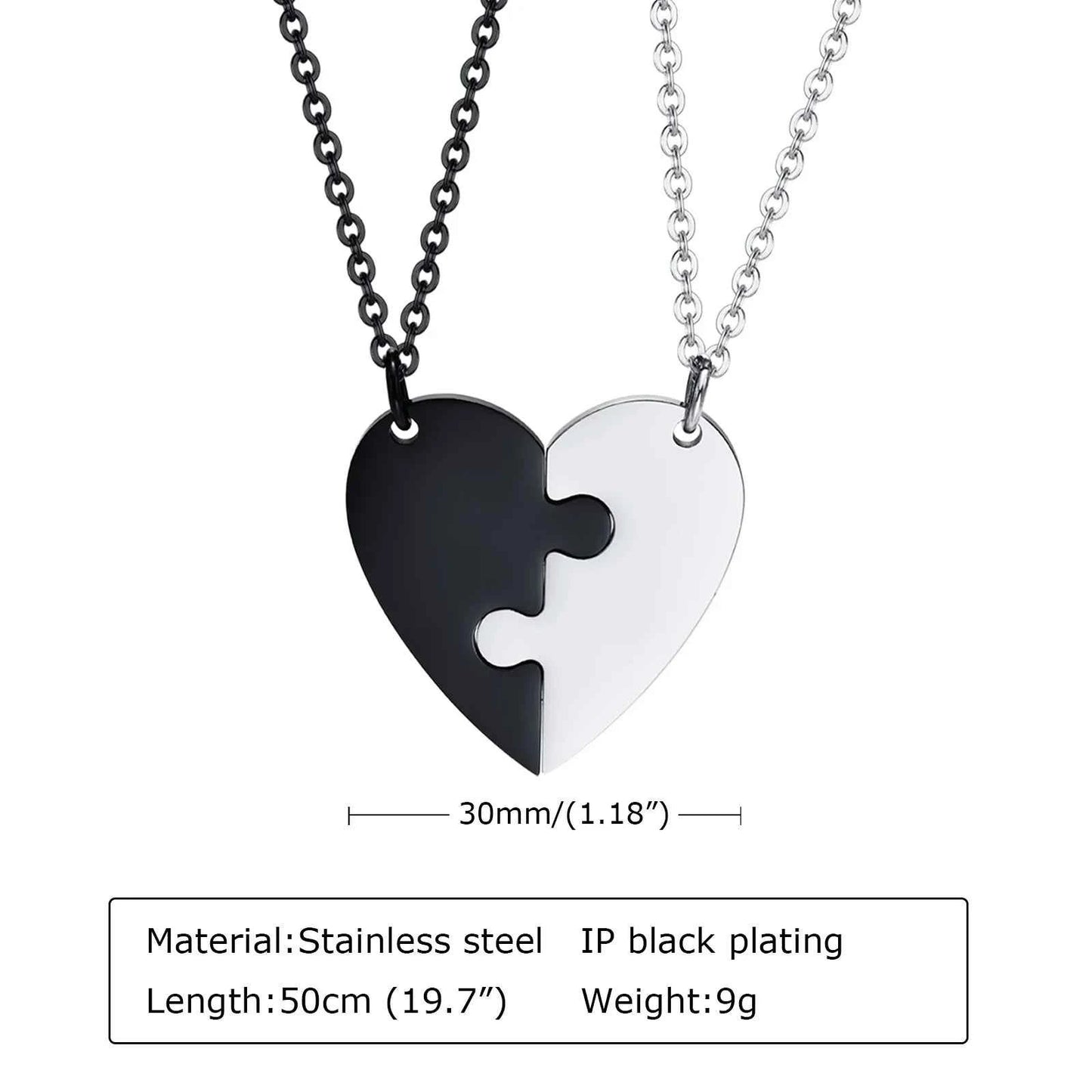 Custom Engrave BFF Friendship Necklaces for 2 Best Friends Gifts, Couple Heart Love Forever Pendant Female BFF Necklaces Set
