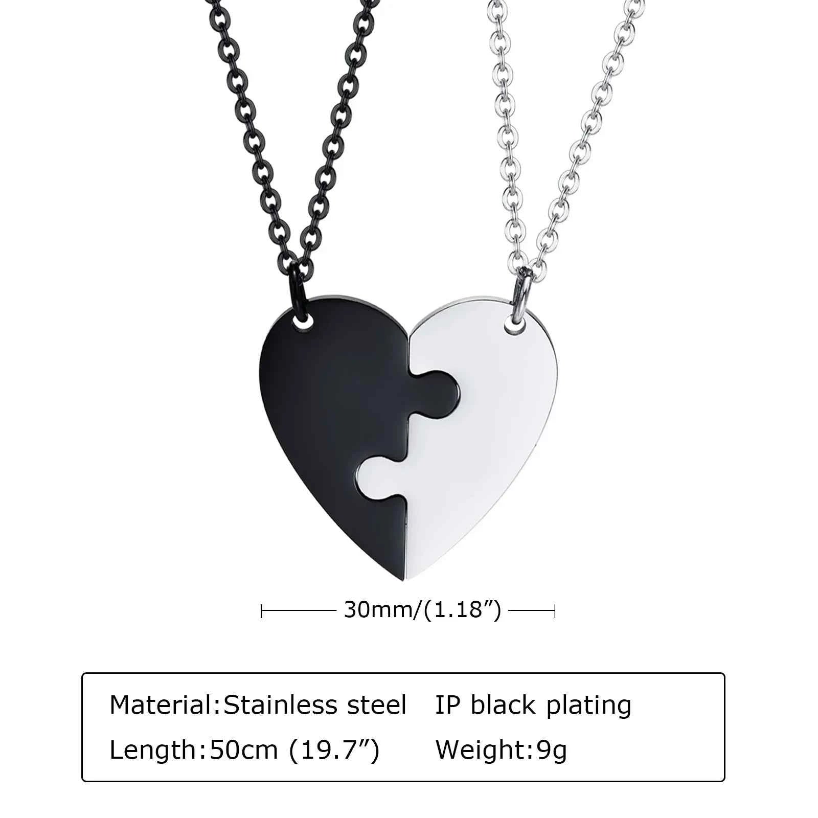 Custom Engrave BFF Friendship Necklaces for 2 Best Friends Gifts, Couple Heart Love Forever Pendant Female BFF Necklaces Set