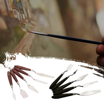 Hot 5PCS Stainless Steel Scraper Spatula Art Supplies for Artist Canva Oil Paint Color Mixing Palette Knife Painting Wholesale    Home Decor Supply | Online Retail | ShoreShopper.com