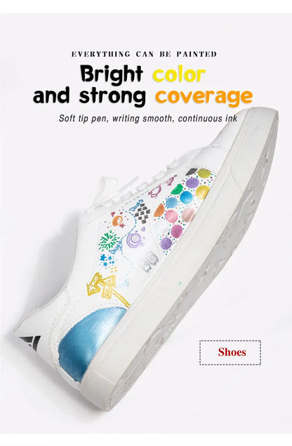 12 Colors Brush Metallic Paint Markers Pens for Rock Painting Stone Ceramic Wood Fabric Pebbles Scrapbook Journals Photo Albums    Home Decor Supply | Online Retail | ShoreShopper.com