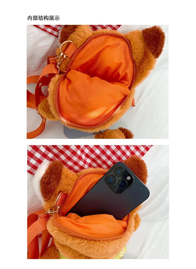New Zootopia Doll Crossbody Bag Cartoon Judy Hopps Shoulder Bag Holiday Gift Large Capacity Portable Storage Commuter Bag - ShoreCo.Shop