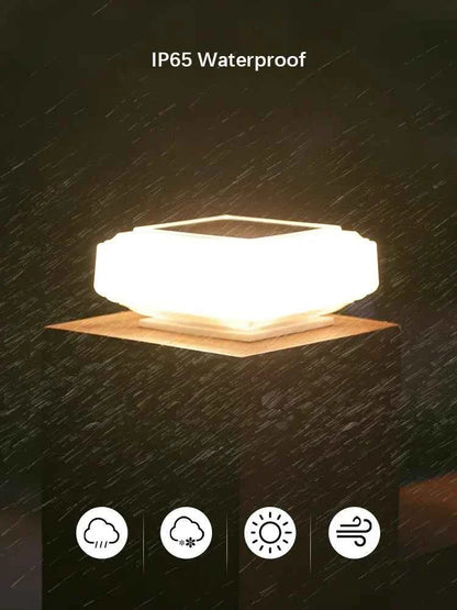 30Led Solar Pillar Light, Post Caps Lights, Waterproof Fence Post Lamp Outdoor, for Garden Wooden Post Lawn Camping Summer Decor