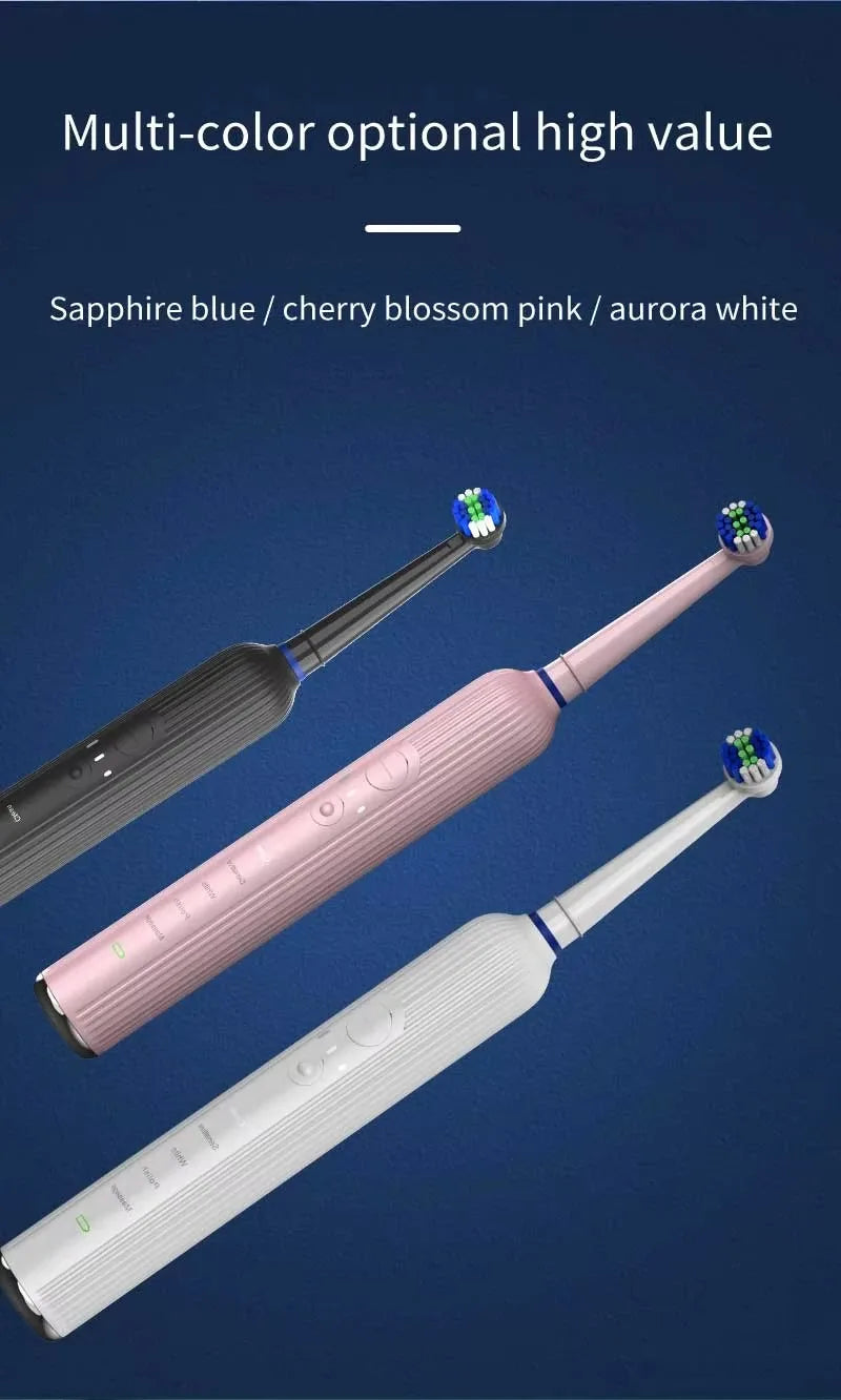 Compatible with Oral B Sonic Electric Toothbrush Smart Ultrasonic Dental Teeth Whitening Rechargeable Adult Tooth Brush 3 Head - ShoreCo.Shop
