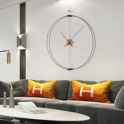 Spanish Minimalist Wall Clock Creative Luxury Living Room Art Clocks Solid Wood Pointer Large Wall Clock Silent Movement Clocks    Home Decor Supply | Online Retail | ShoreShopper.com