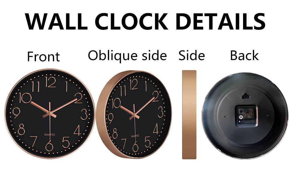 Minimalist Quartz Wall Clock Cubic Digital Clock Modern Style Silent Non Ticking Living Room Bedroom Office Clock 8/10/12 Inch    Home Decor Supply | Online Retail | ShoreShopper.com