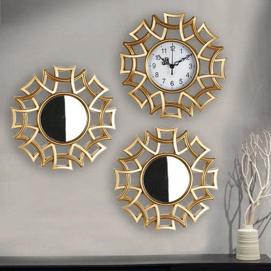 Best Sellers 3 Pcs European Elegant Luxury Hotel Bathroom Decorative Clocks Antique Gold Frame Round Creative Vintage Wall Clock    Home Decor Supply | Online Retail | ShoreShopper.com