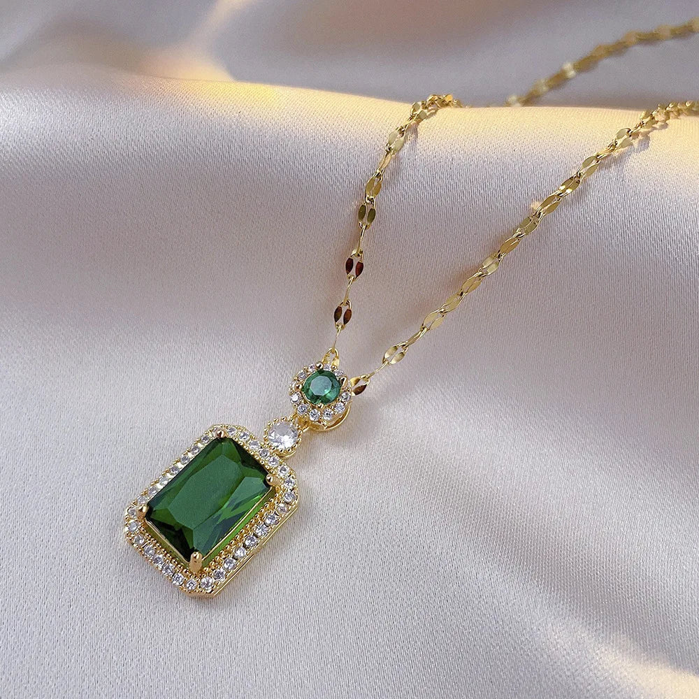 4PCS Sets Exquisite Quadrate Rhinestone Necklace Earrings Ring Jewelry Set Charm Ladies Jewelry Fashion Bridal Gifts    Home Decor Supply | Online Retail | ShoreShopper.com