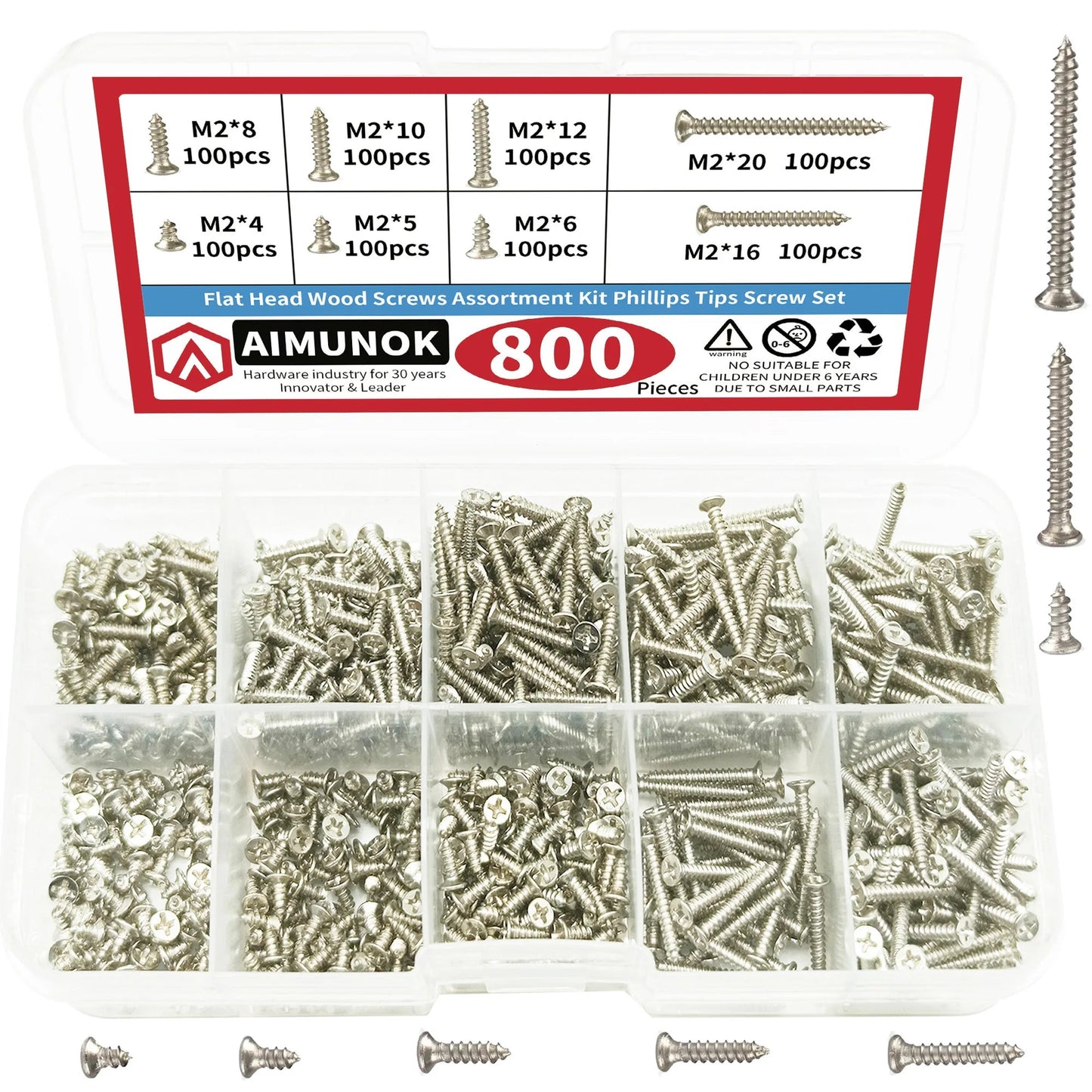800pcs M2 Self Tapping Screw Assortment Kit Tapping Screw Assortment Kit Lock Nut Wood Thread Nail Screw Sets Self Lock Nut Wood    Home Decor Supply | Online Retail | ShoreShopper.com