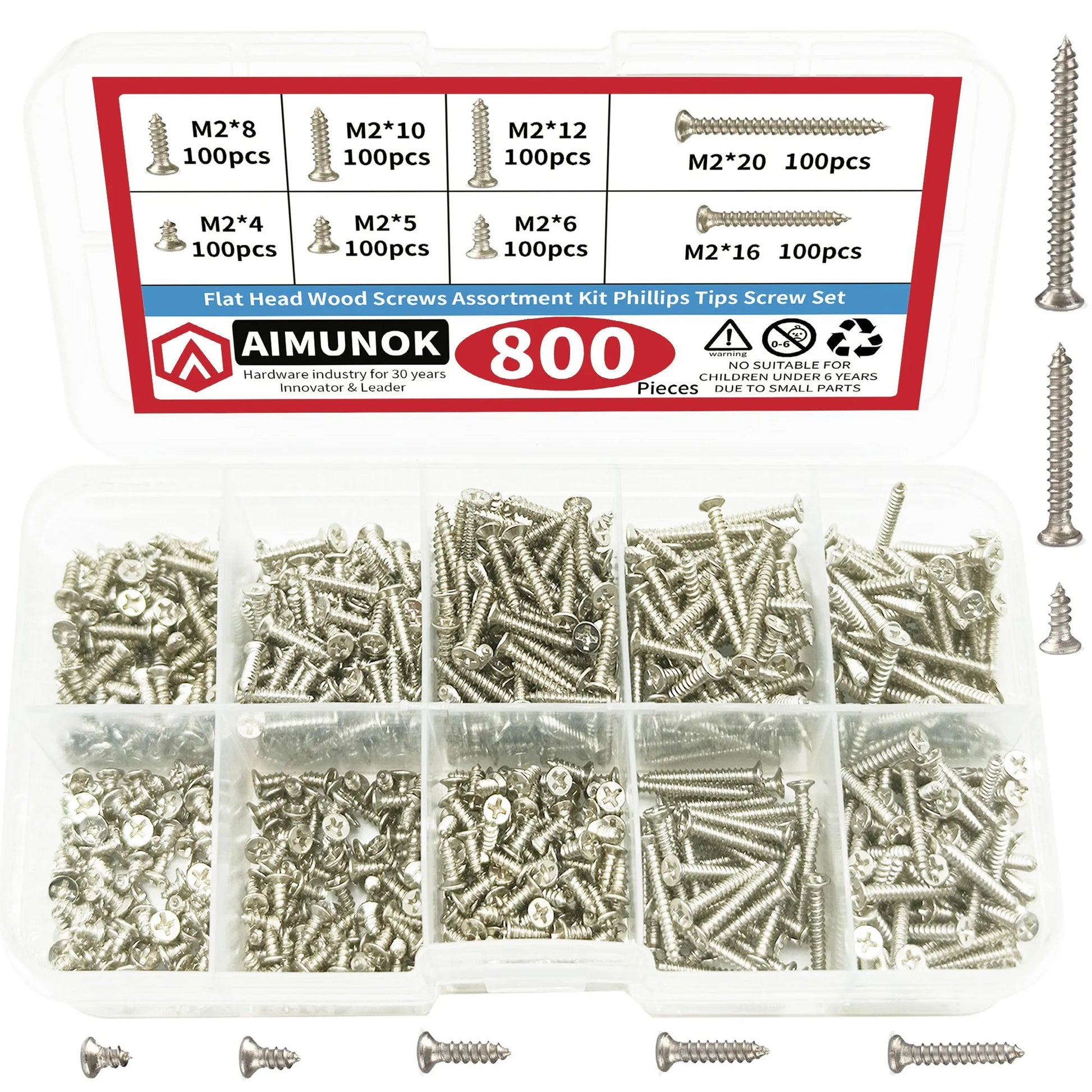 800pcs M2 Self Tapping Screw Assortment Kit Tapping Screw Assortment Kit Lock Nut Wood Thread Nail Screw Sets Self Lock Nut Wood    Home Decor Supply | Online Retail | ShoreShopper.com
