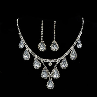 Romantic 2 Pieces/set Wedding Jewelry Set Shiny Crystal Bridal Jewelry Set Ladies Necklace Earrings    Home Decor Supply | Online Retail | ShoreShopper.com