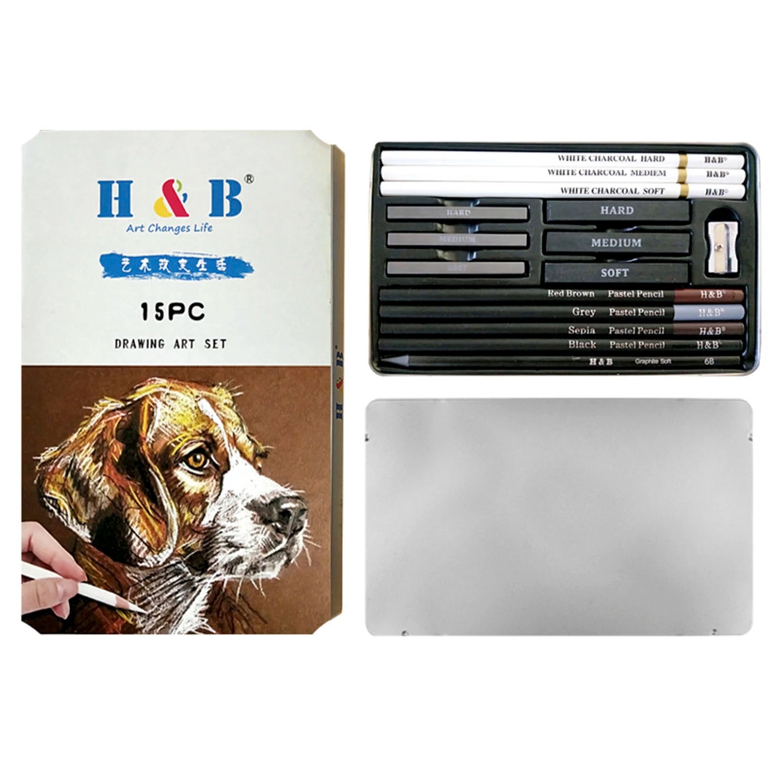 15PCS/Set Art Supplies Drawing Kit White Charcoal and Pastel Pencils Set Painting Tools Professional Drawing Kit    Home Decor Supply | Online Retail | ShoreShopper.com