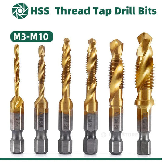 LiYu Shank Titanium Plated HSS Screw Thread Metric Tap Drill Bits Screw Machine Compound Tap M3 M4 M5 M6 M8 M10 Hand Tools    Home Decor Supply | Online Retail | ShoreShopper.com