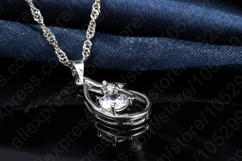 Wedding Bridal Jewelry Sets for Women Neckalce and Earrings 925 Sterling Silver Romantic Style Jewelry for Women As Gift    Home Decor Supply | Online Retail | ShoreShopper.com