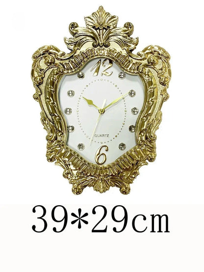 14" Vintage European Court elegance classical Style Wall Clock with Electroplated Black Gold/Silver & Roman Numerals for bedroom    Home Decor Supply | Online Retail | ShoreShopper.com