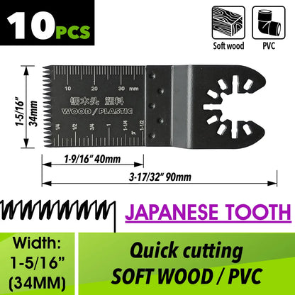 Oscillating Saw Blades Kit，Multitool Blades - Compatible with Milwaukee Dewalt  Worx Skil AEG Ryobi - ShoreCo.Shop