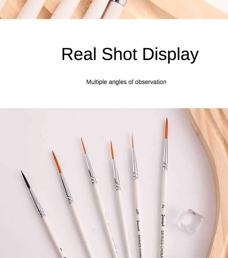Artist Paint Brush 6 Pcs Set Thin Pen Extra Long Fine Point Liner Tip #000#00#0#1#2#3, Scale Models Nail Acrylic Oil Watercolor    Home Decor Supply | Online Retail | ShoreShopper.com