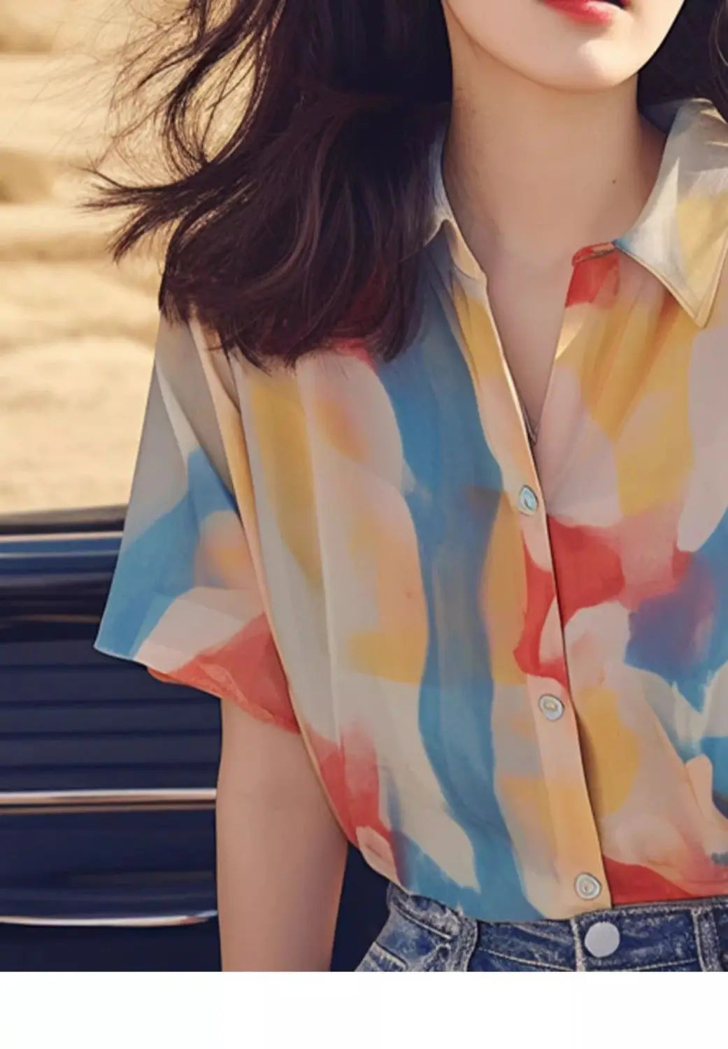 French Chic Top Print Versatile Elegant Casual Chiffon Short-sleeved Shirt for Women    Home Decor Supply | Online Retail | ShoreShopper.com