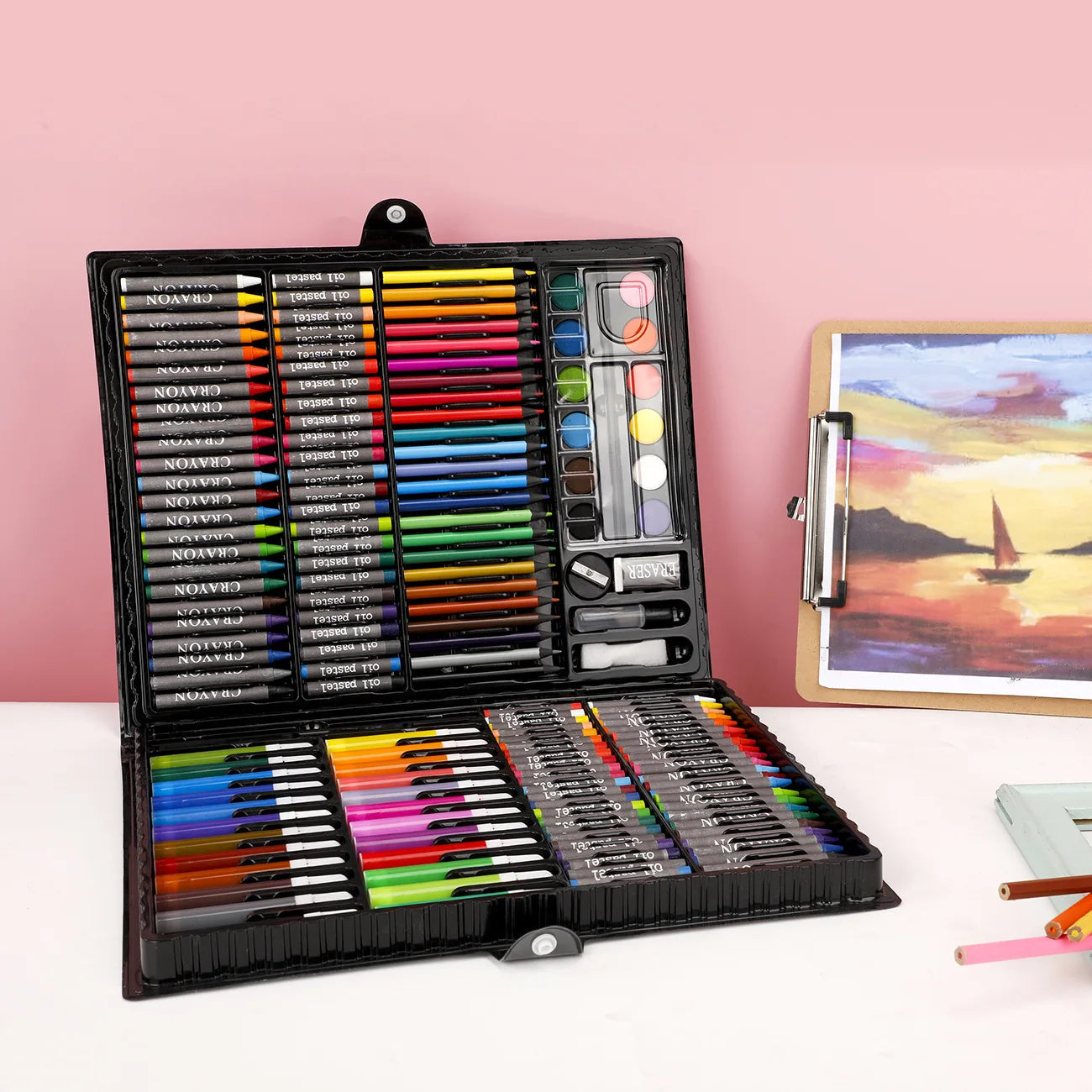 168pcs Office School Supplies Art drawing Set Oil Pastels Watercolor Markers Kids Painting Kit for Children Students School Gift    Home Decor Supply | Online Retail | ShoreShopper.com