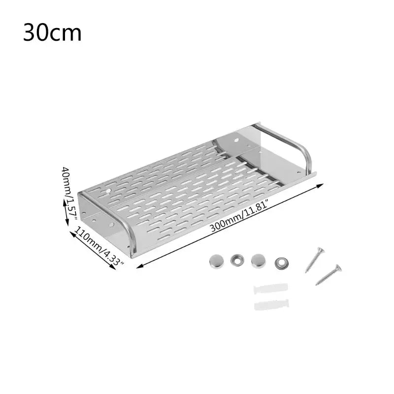 Stainless Steel Kitchen Bathroom Shelf Wall-mounted Storage Rack Single Layer    Home Decor Supply | Online Retail | ShoreShopper.com