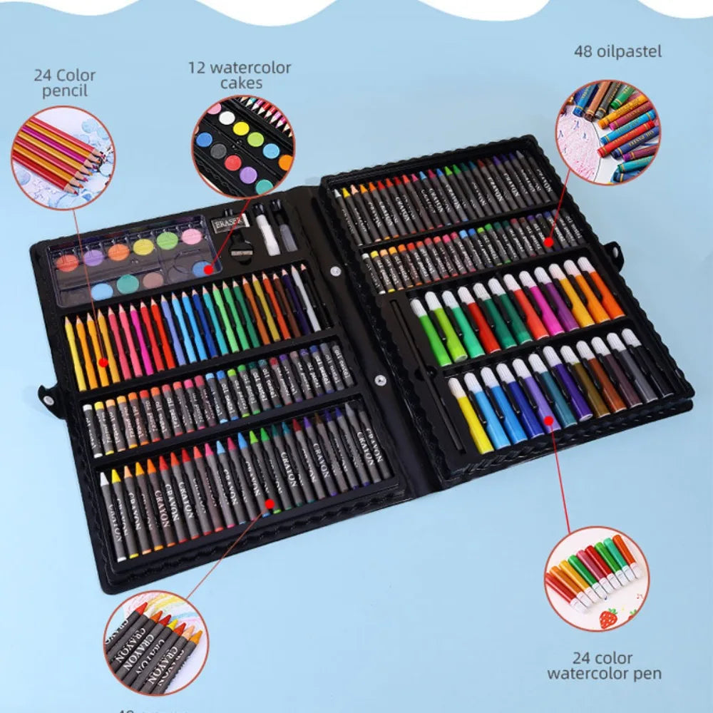 168pcs Office School Supplies Art drawing Set Oil Pastels Watercolor Markers Kids Painting Kit for Children Students School Gift    Home Decor Supply | Online Retail | ShoreShopper.com